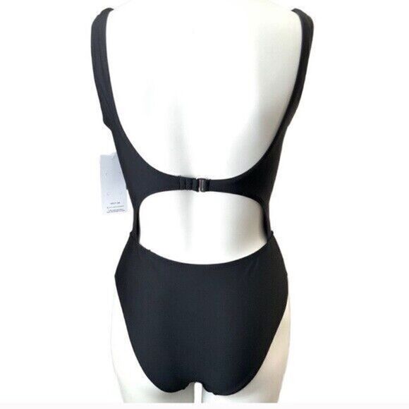 Hurley HRO1006 Women's Sz M Black One Piece Cutout Monokini Swim Suit - Picture 2 of 5